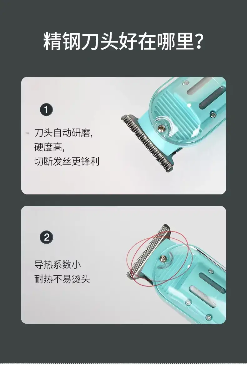 Transparent Cross-Border Hair Clipper Lcd Retro Oil Head Electric Clipper Shaving Hair Clipper Rechargeable — feature 29