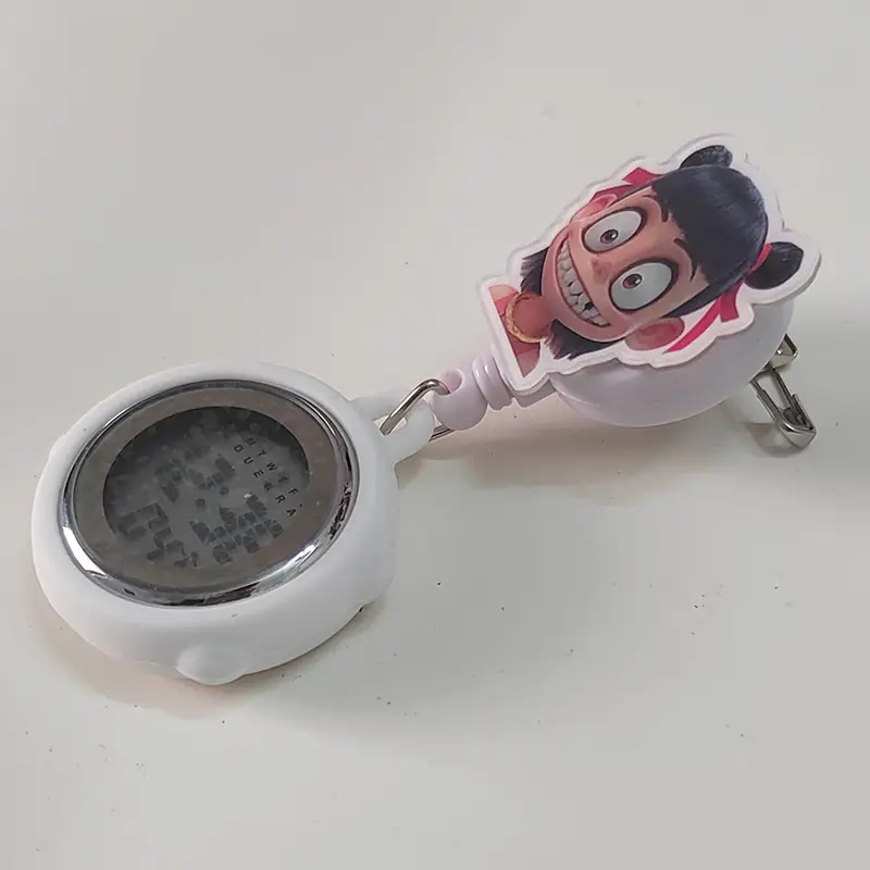 Nezha Expression Nurse Chest Watch Retractable Medical Digital Electronic Hanging Watch Pocket Watch Clip Student Backpack Hanging Watch — feature 9