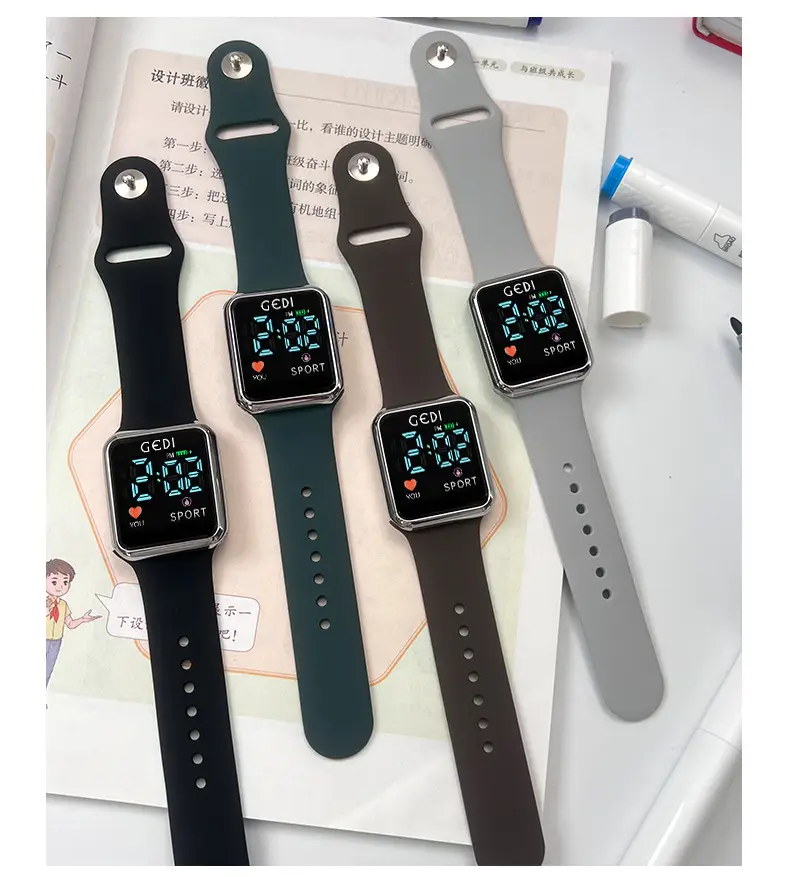 Goldie Digital Sports Watch with Soft Silicone Band — feature 10