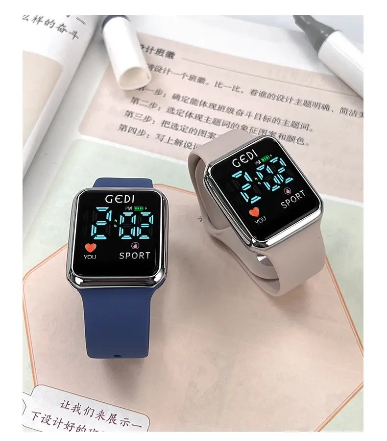 Goldie Digital Sports Watch with Soft Silicone Band — feature 11
