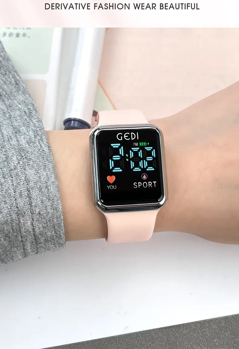 Goldie Digital Sports Watch with Soft Silicone Band — feature 4