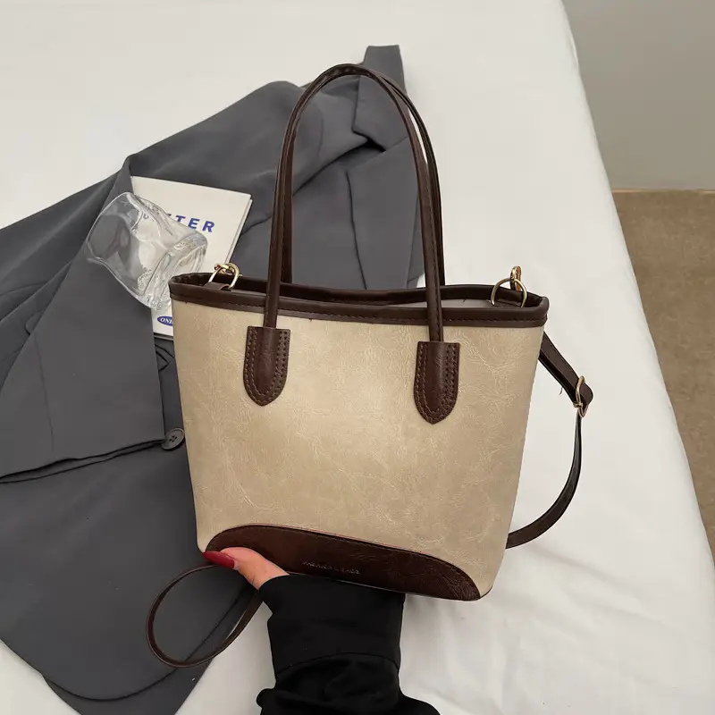 2025 Spring Shoulder Bag Women Large Capacity Beige Black - Image 4