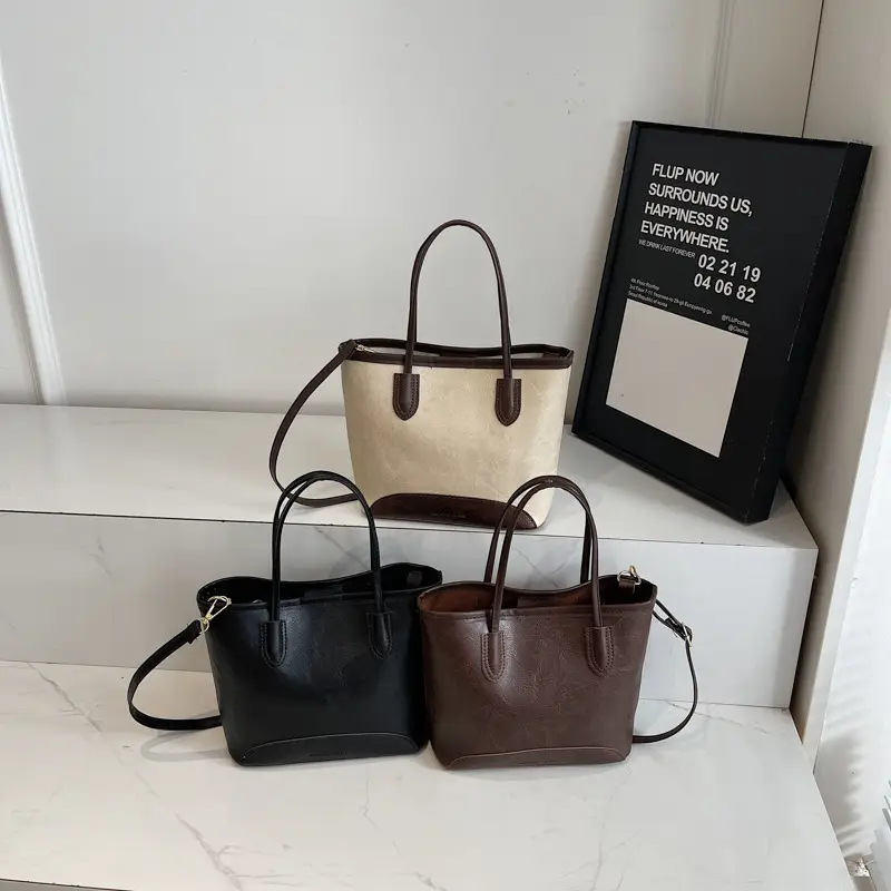 2025 Spring Shoulder Bag Women Large Capacity Beige Black - Image 7