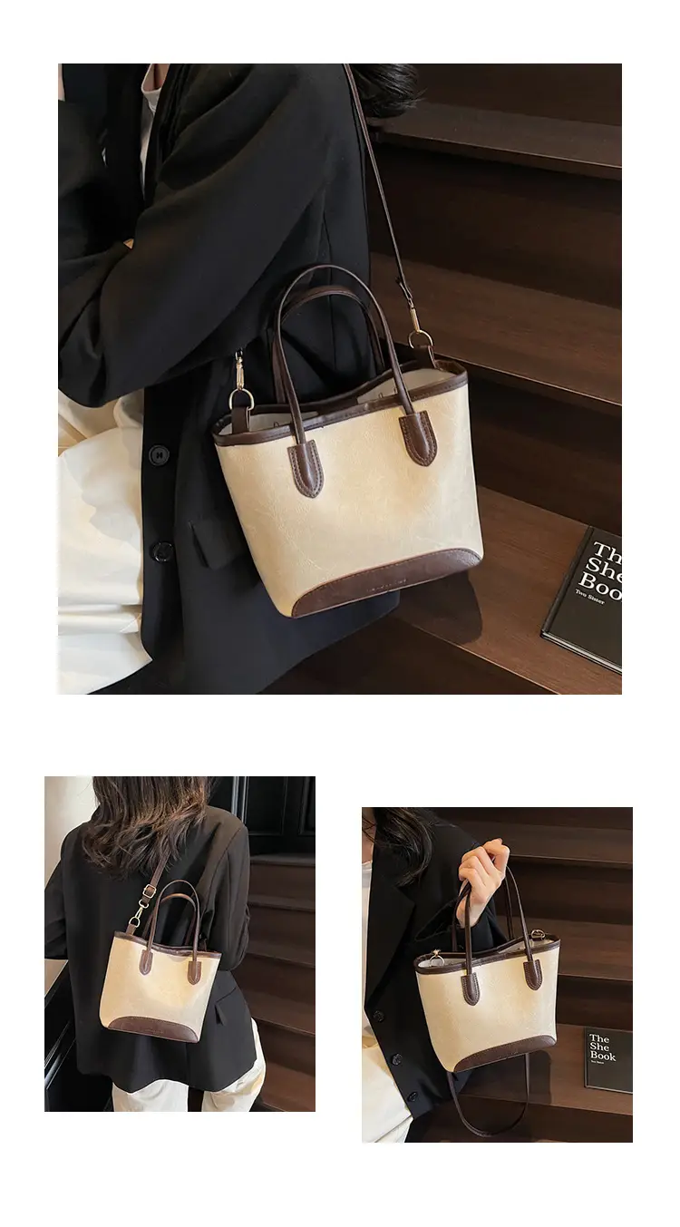 2025 Spring Shoulder Bag Women Large Capacity Beige Black — feature 12