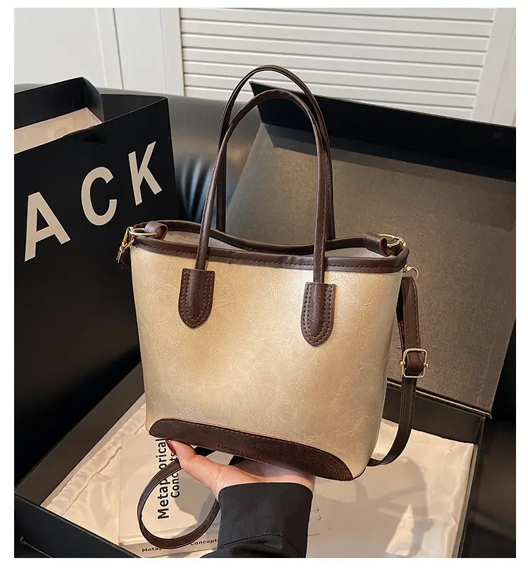 2025 Spring Shoulder Bag Women Large Capacity Beige Black — feature 2