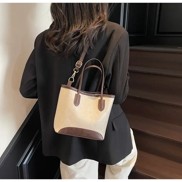 2025 Spring Shoulder Bag Women Large Capacity Beige Black — feature 27