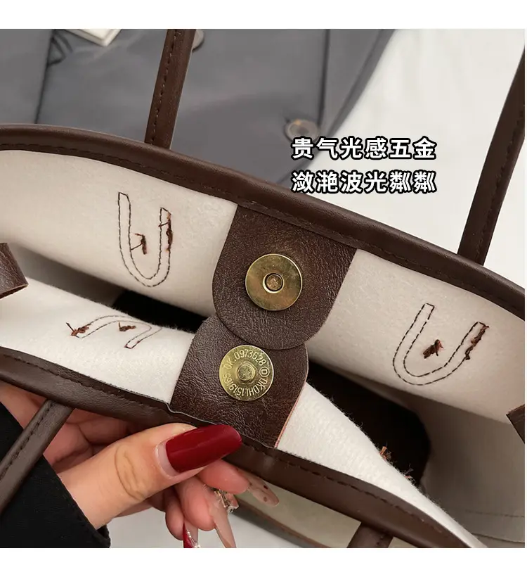 2025 Spring Shoulder Bag Women Large Capacity Beige Black — feature 5