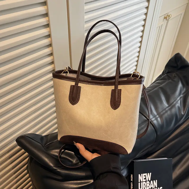 2025 Spring Shoulder Bag Women Large Capacity Beige Black - Image 2