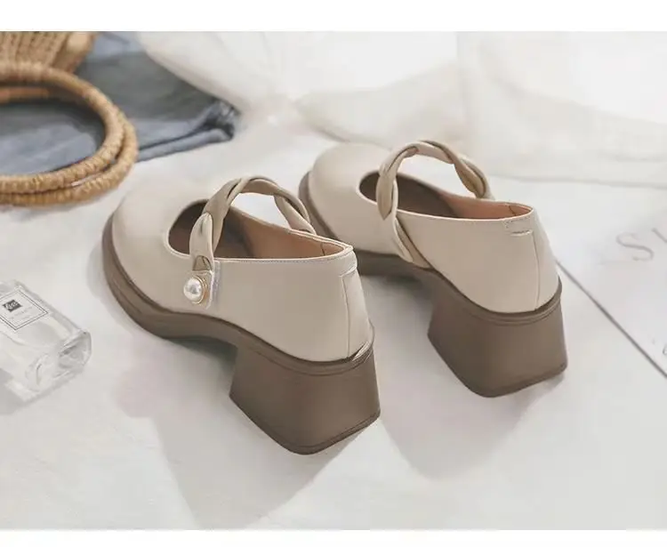 Women's Mary Jane Leather Heel Shoes Spring 2025 — feature 5