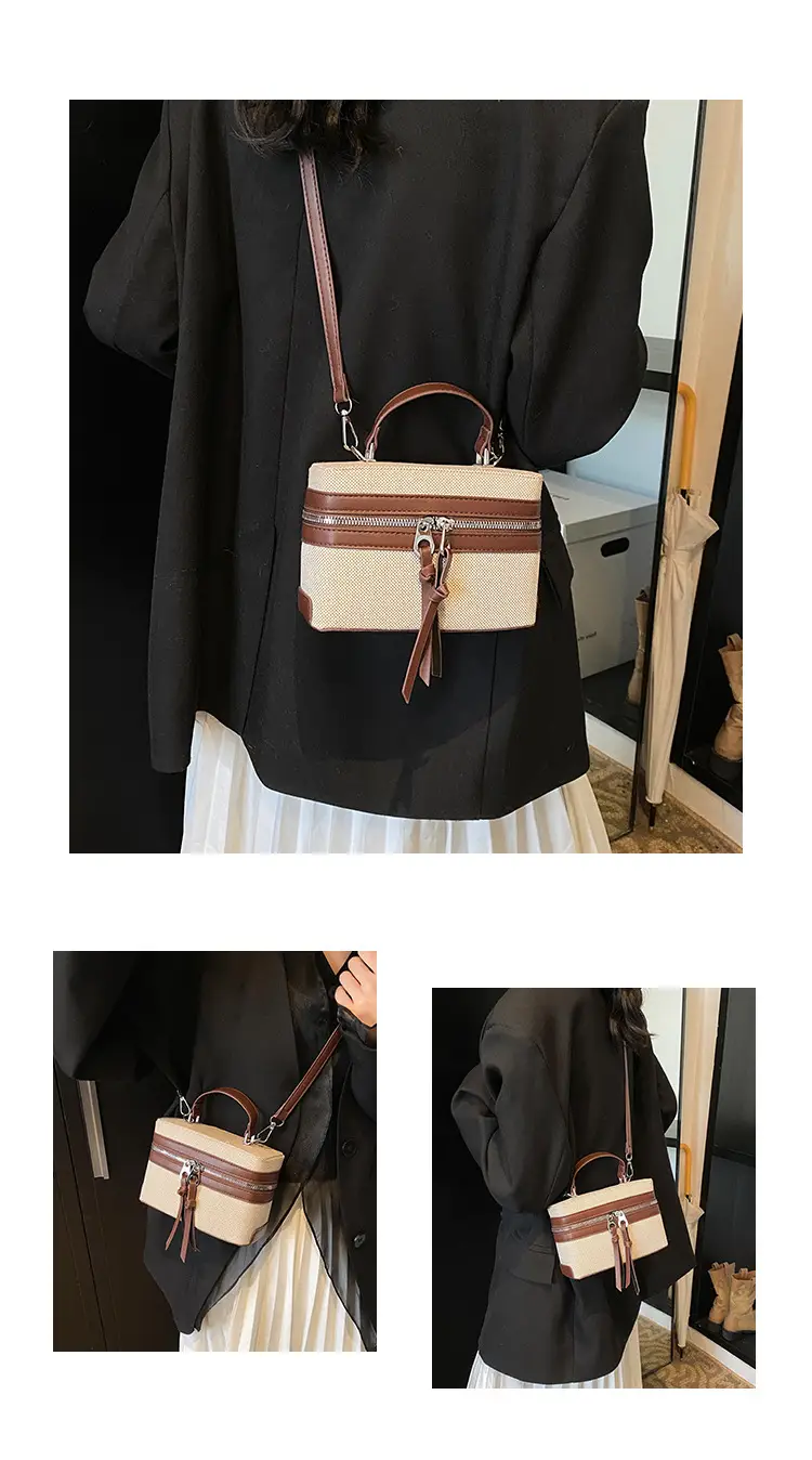 New Contrast Stitching 2025 Western Style Large Capacity Box Bag — feature 41