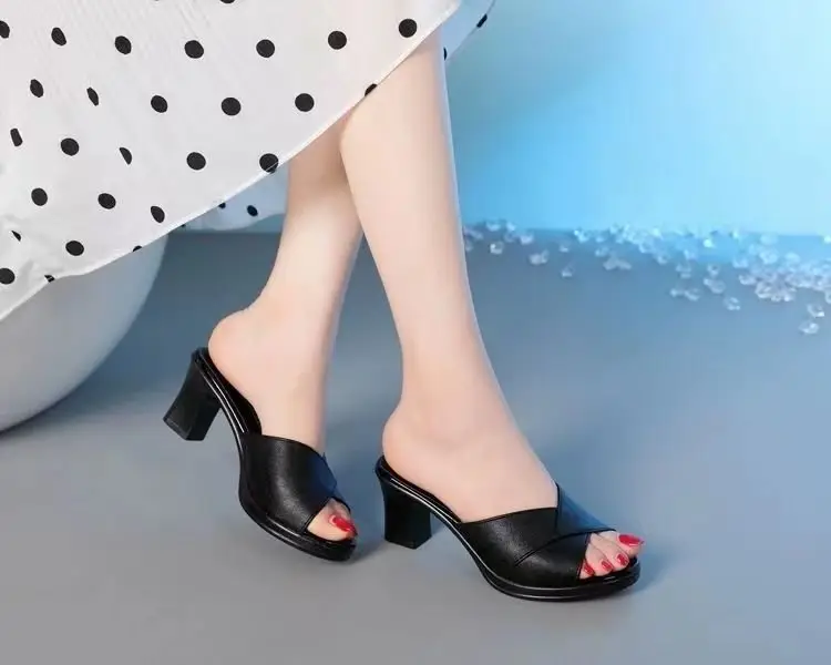 White Thick Heel Sandals for Women Summer — feature 16