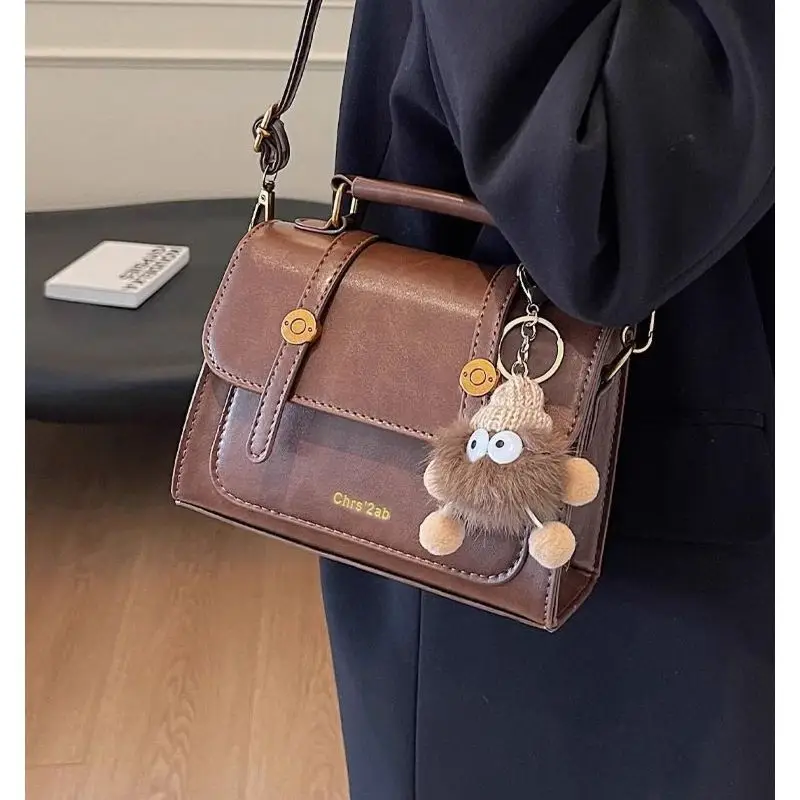 Women's Retro Brown Shoulder Bag 2024 Winter - Image 5