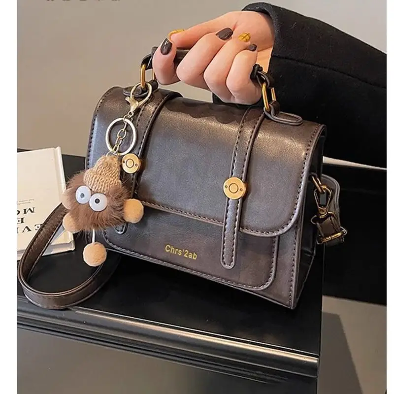 Women's Retro Brown Shoulder Bag 2024 Winter - Image 8