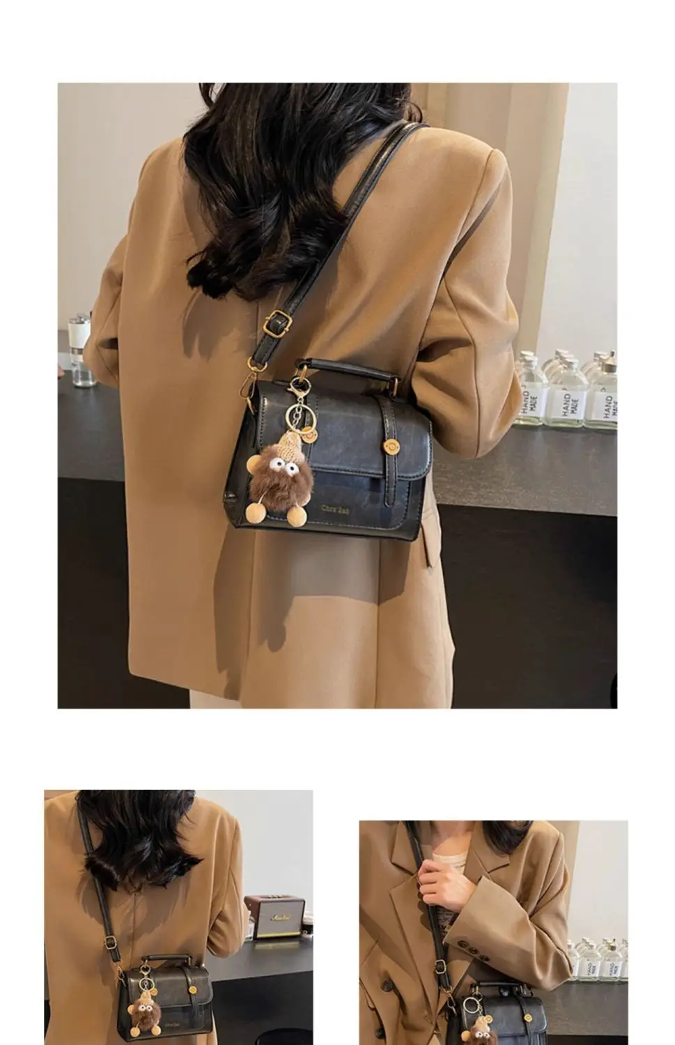 Women's Retro Brown Shoulder Bag 2024 Winter — feature 12