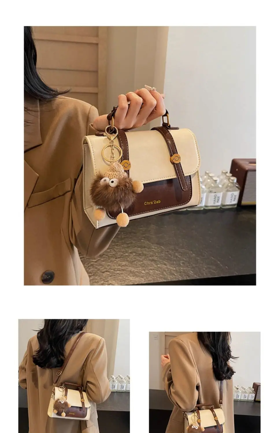 Women's Retro Brown Shoulder Bag 2024 Winter — feature 18