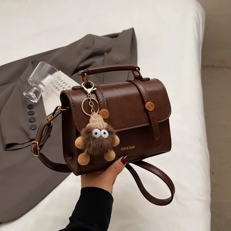 Women's Retro Brown Shoulder Bag 2024 Winter - Image 3