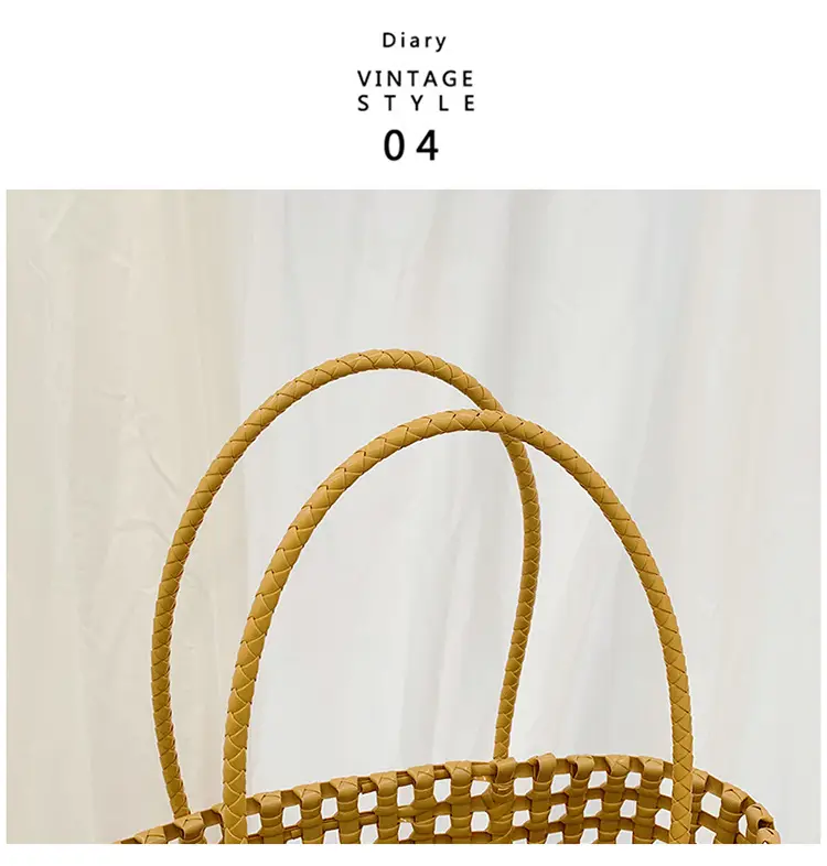 2025 Summer Hollow Beige Woven Beach Bag — feature 22