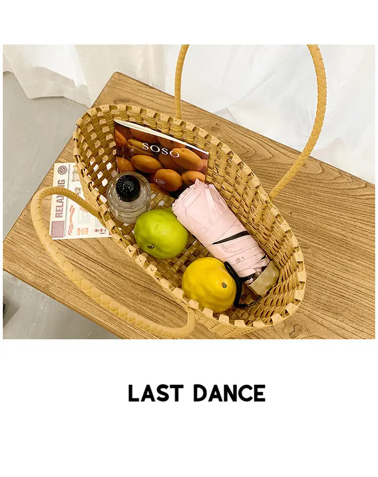 2025 Summer Hollow Beige Woven Beach Bag — feature 26