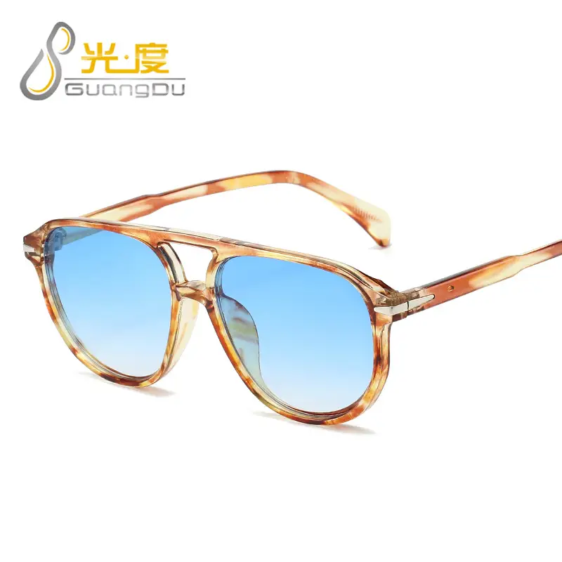 Retro Aviator Sunglasses Blue Tinted European American Fashion
