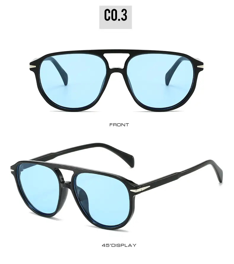 Retro Aviator Sunglasses Blue Tinted European American Fashion — feature 17