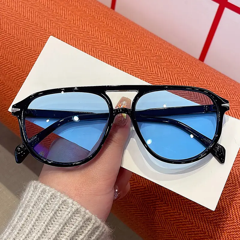 Retro Aviator Sunglasses Blue Tinted European American Fashion — feature 4
