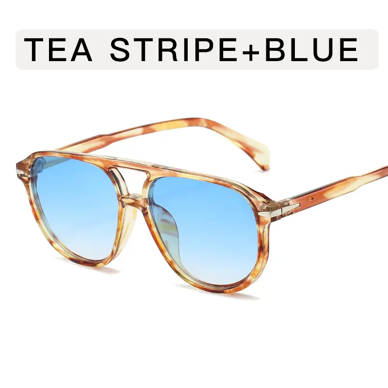 Retro Aviator Sunglasses Blue Tinted European American Fashion
