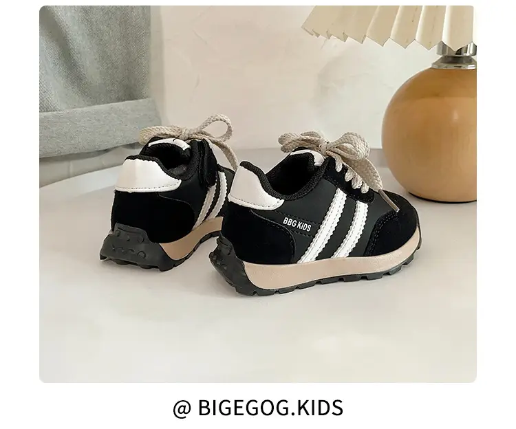 Korean Style Baby Sneakers Black Soft Sole 2025