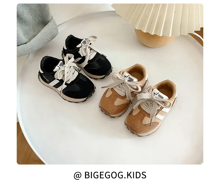 Korean Style Baby Sneakers Black Soft Sole 2025