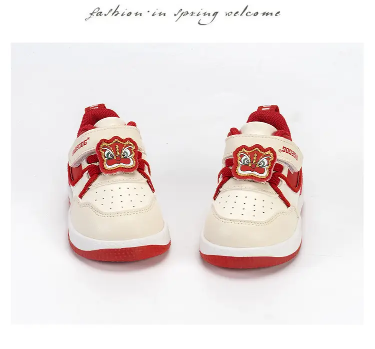 Baby New Year Shoes Red White Tiger Head Sneakers