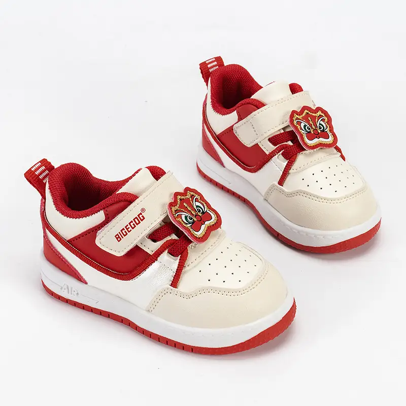 Baby New Year Shoes Red White Tiger Head Sneakers