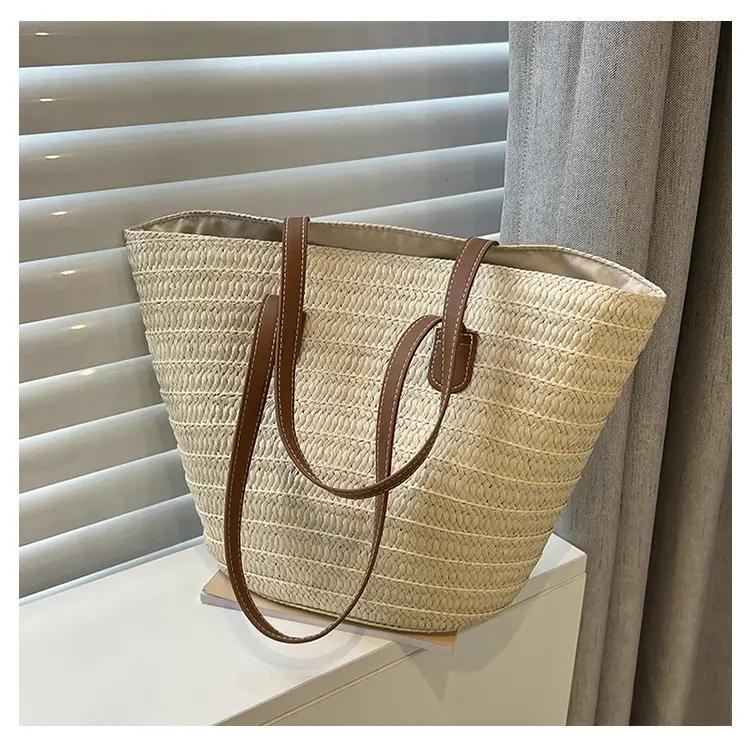 Beige Straw Veggie Basket Bag for Women — feature 19