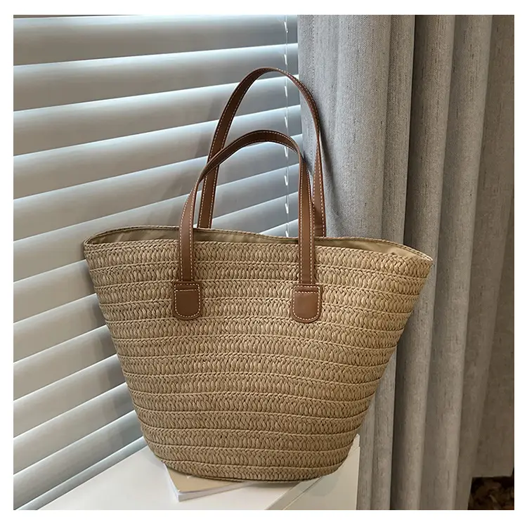 Beige Straw Veggie Basket Bag for Women — feature 20