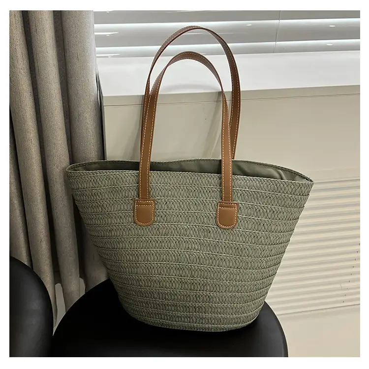 Beige Straw Veggie Basket Bag for Women — feature 22