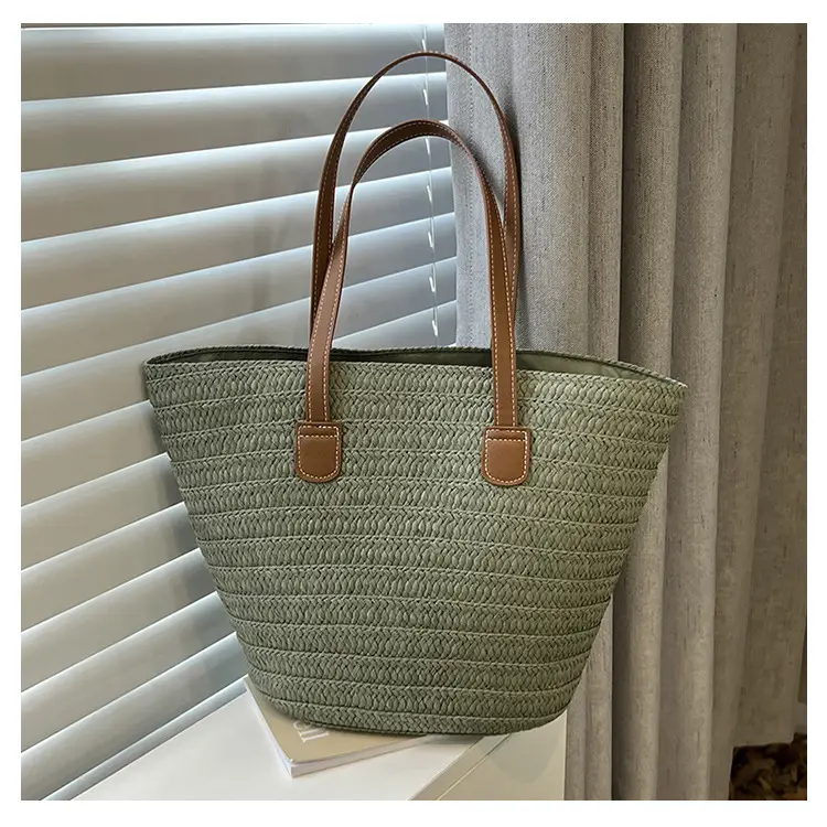 Beige Straw Veggie Basket Bag for Women — feature 23