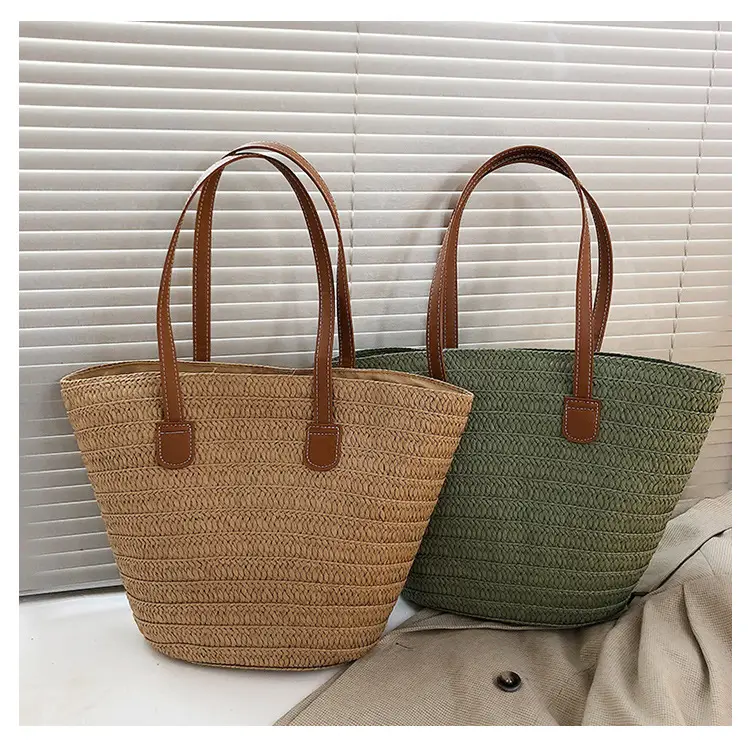 Beige Straw Veggie Basket Bag for Women — feature 24