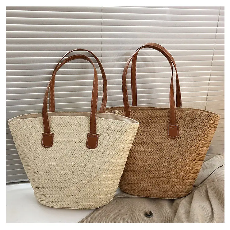 Beige Straw Veggie Basket Bag for Women — feature 25