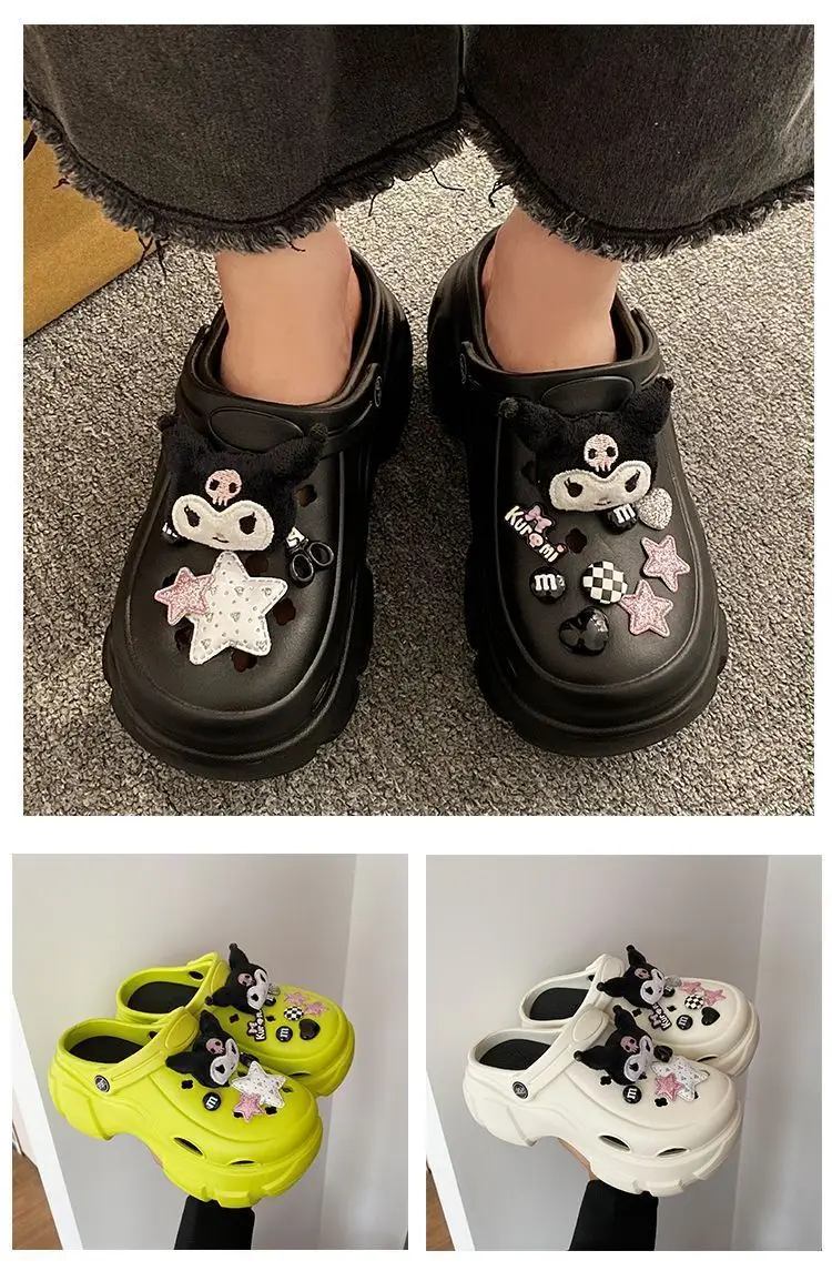 Sweet Cool Style Cave Shoes Women's Summer Outfit Casual Fashion Cartoon Kulomi Thick Bottom Non-Slip Toe Sandals for Women — feature 16