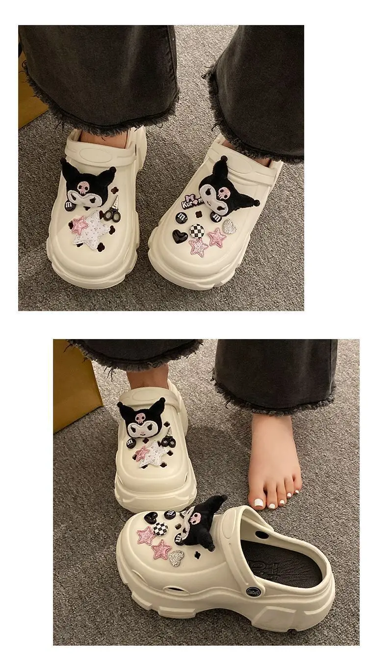 Sweet Cool Style Cave Shoes Women's Summer Outfit Casual Fashion Cartoon Kulomi Thick Bottom Non-Slip Toe Sandals for Women — feature 17