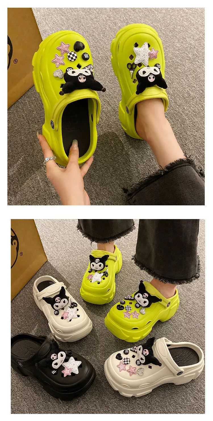 Sweet Cool Style Cave Shoes Women's Summer Outfit Casual Fashion Cartoon Kulomi Thick Bottom Non-Slip Toe Sandals for Women — feature 20
