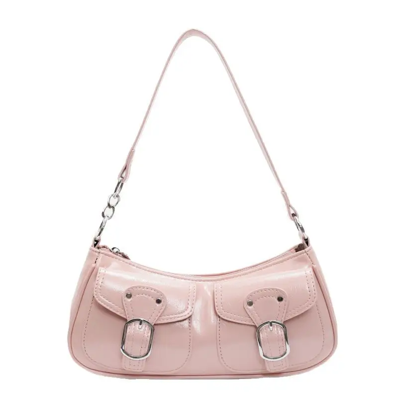 Women's Gold Leather Crossbody Bag with 3 Pockets - Image 11