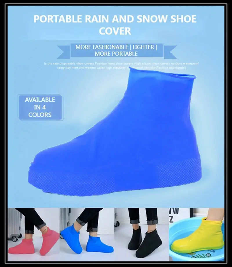 Latex Shoe Covers, Thickened Silicone Shoe Covers, Rainproof Shoe Covers, Special Waterproof Wear-Resistant Outdoor Non-Slip Shoe Covers and Foot Covers — feature 2