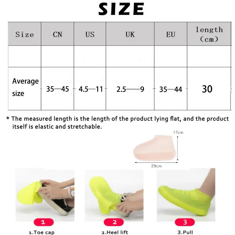Latex Shoe Covers, Thickened Silicone Shoe Covers, Rainproof Shoe Covers, Special Waterproof Wear-Resistant Outdoor Non-Slip Shoe Covers and Foot Covers — feature 5