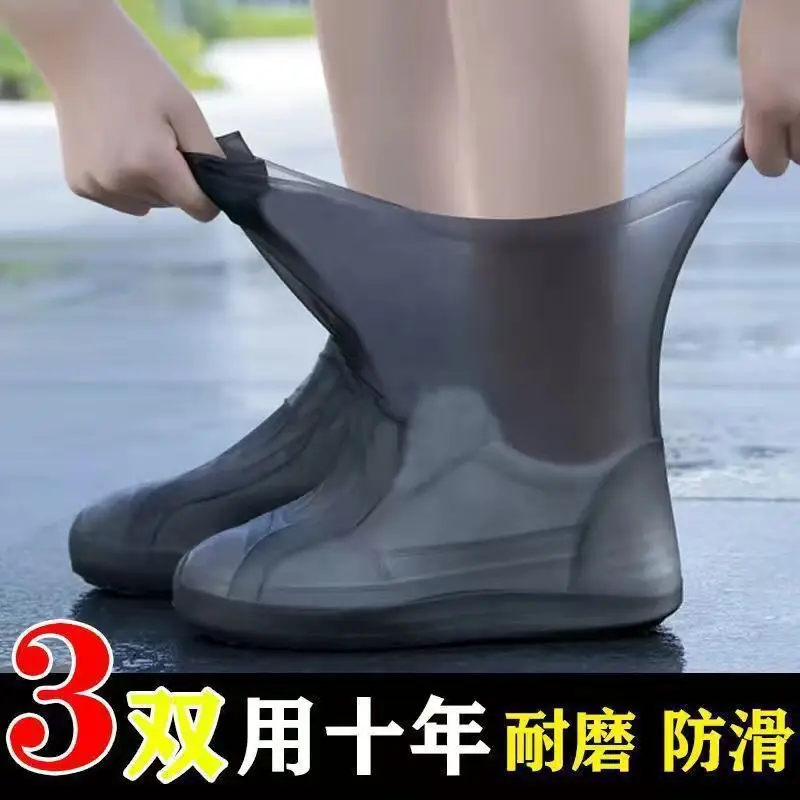 Latex Shoe Covers, Thickened Silicone Shoe Covers, Rainproof Shoe Covers, Special Waterproof Wear-Resistant Outdoor Non-Slip Shoe Covers and Foot Covers