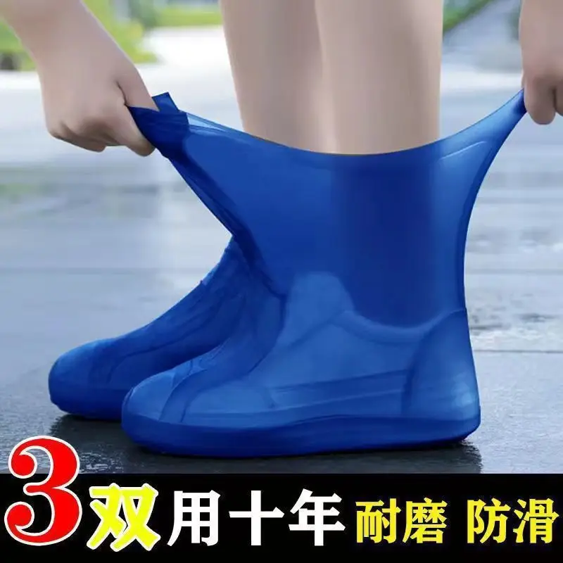 Latex Shoe Covers, Thickened Silicone Shoe Covers, Rainproof Shoe Covers, Special Waterproof Wear-Resistant Outdoor Non-Slip Shoe Covers and Foot Covers