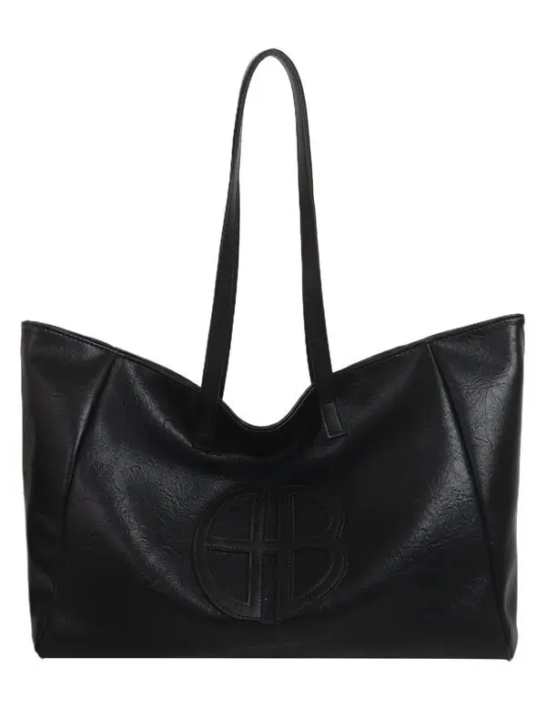Women's Cream Leather Shoulder Bag with Logo, 2026 Spring Summer Use - Image 8