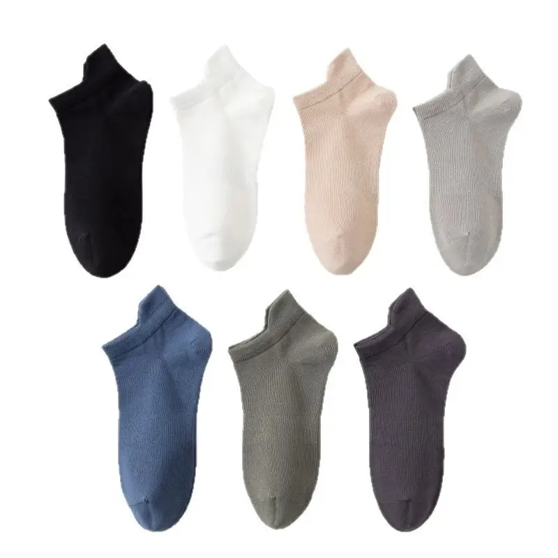 Socks men's spring and summer cotton short lifting ear antibacterial deodorant men's socks sweat-absorbent mesh breathable men's sports socks wholesale