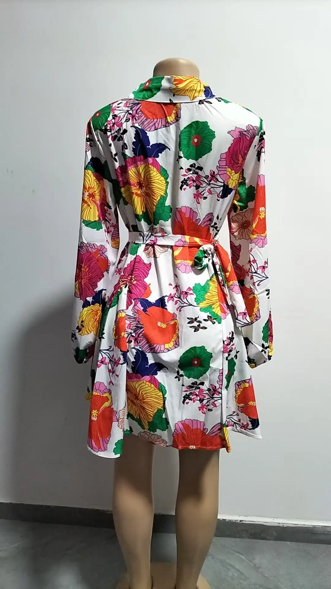 Printed Loose Sleeve Dress for Women with Colorful Design — feature 3