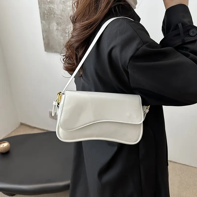 Black Patent Leather Shoulder Bag for Women 2025 - Image 6