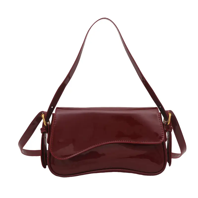 Black Patent Leather Shoulder Bag for Women 2025 - Image 9
