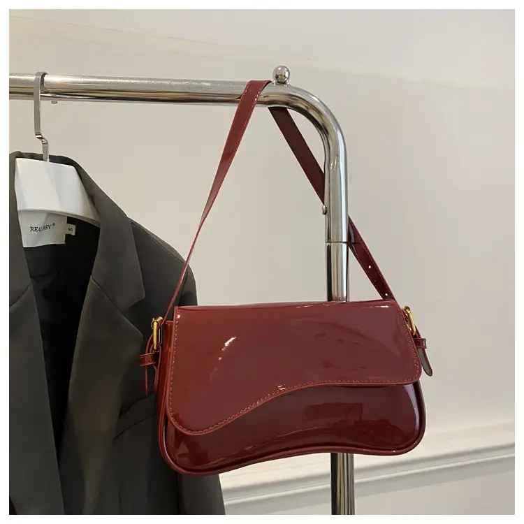 Black Patent Leather Shoulder Bag for Women 2025 — feature 23